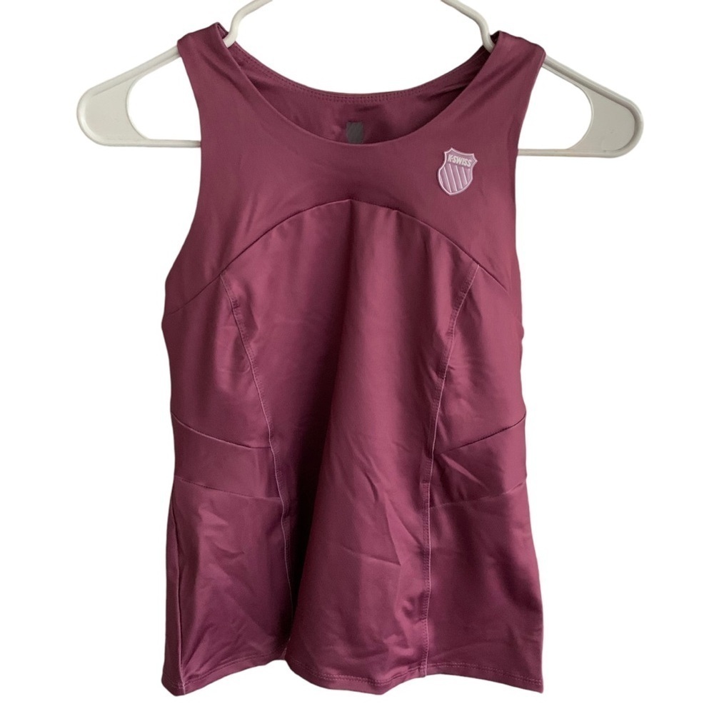 🆕 K-Swiss Colorblock Tank Plum Top Athletic Tennis Shirt Women’s Size XS